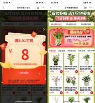 京东每天整点抢0.01绿植包邮